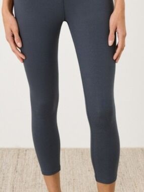 Pact Womens Small Navy Organic On The Go To Cropped Leggings Yoga Comfort